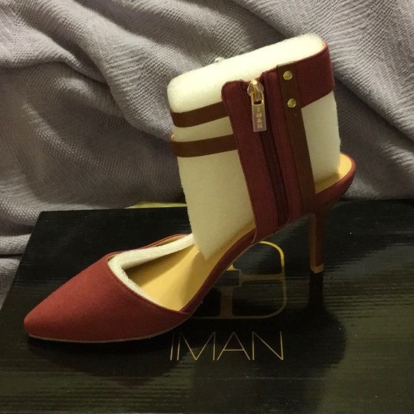 IMAN Shoes - IMAN, NWT, MARSALA RED 3” Heels.Size 8W, see pics. Never worn or out of the box.